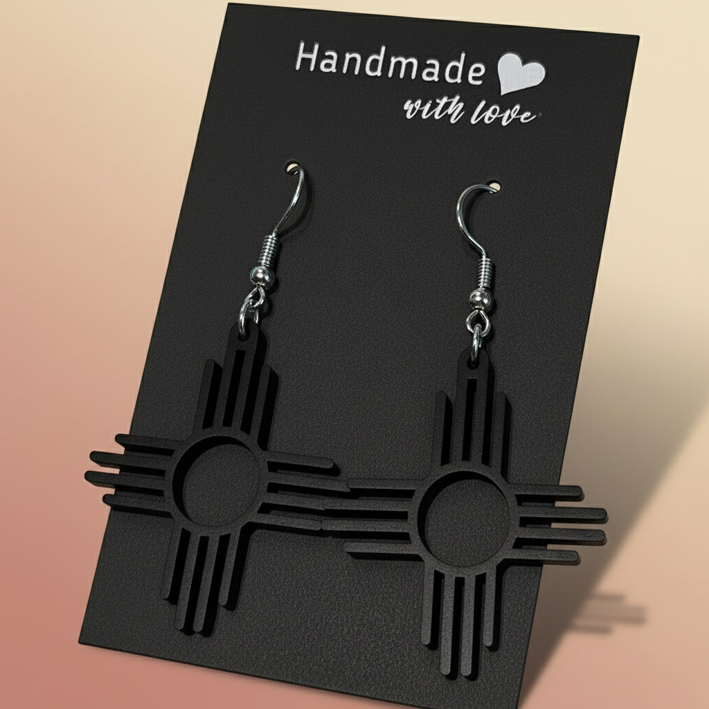 Zia Earrings with circle center.