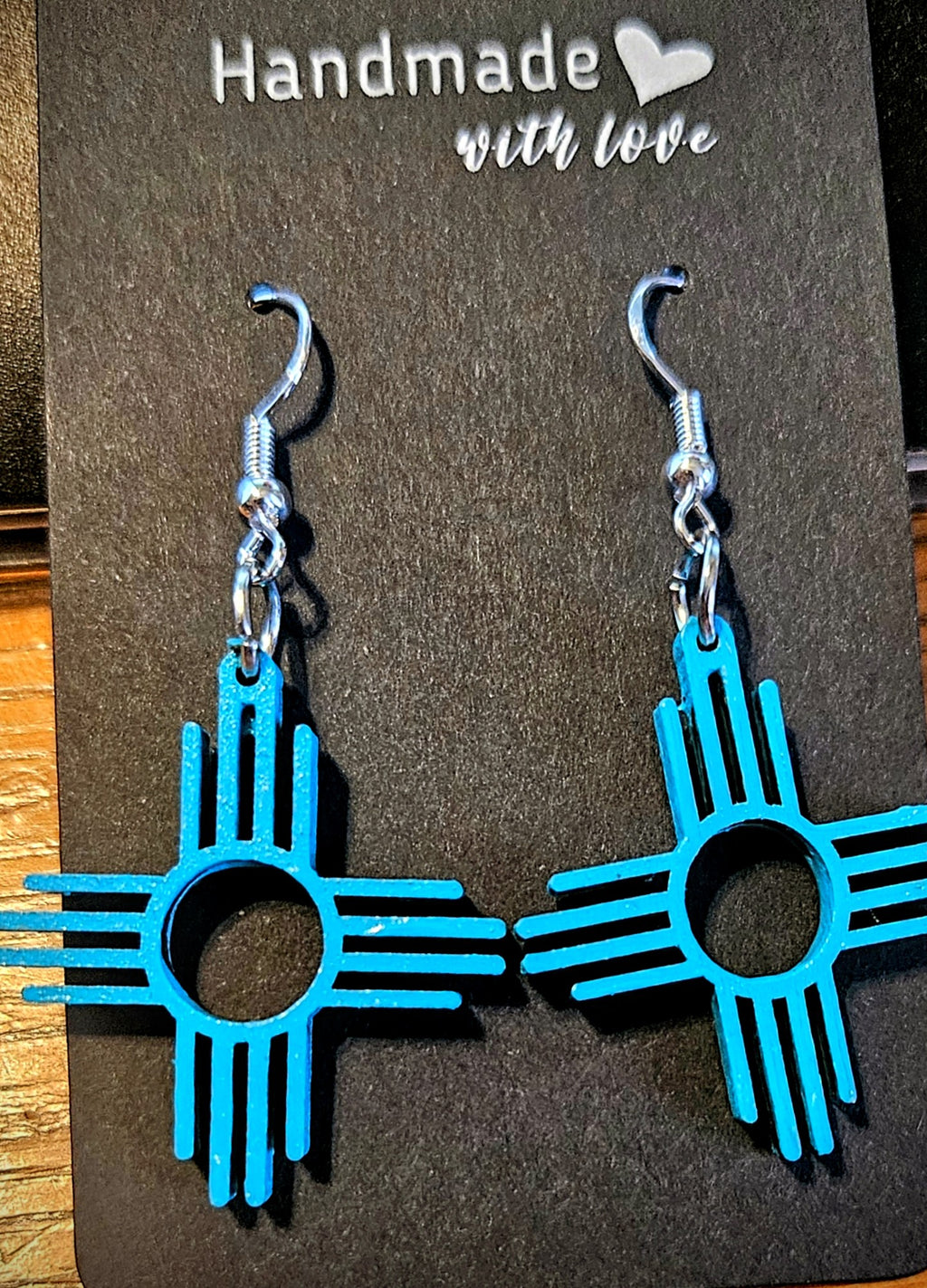 Zia Earrings with circle center.