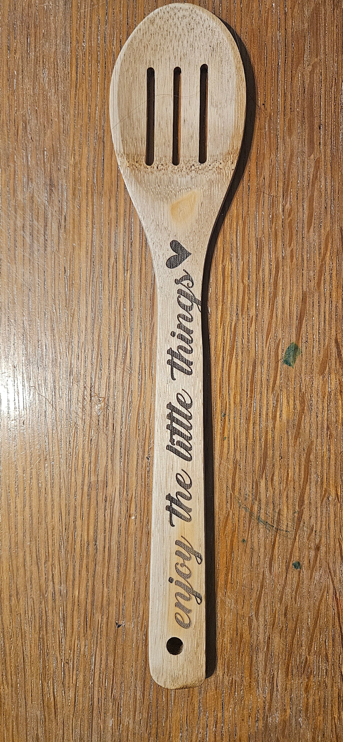 Engraved wooden spoon