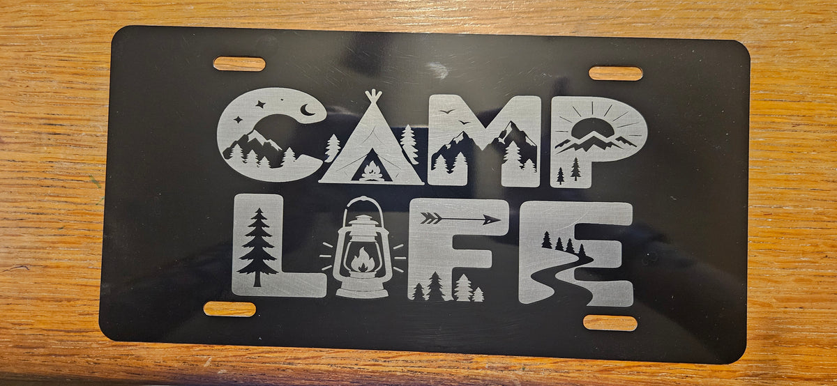 Engraved license plate